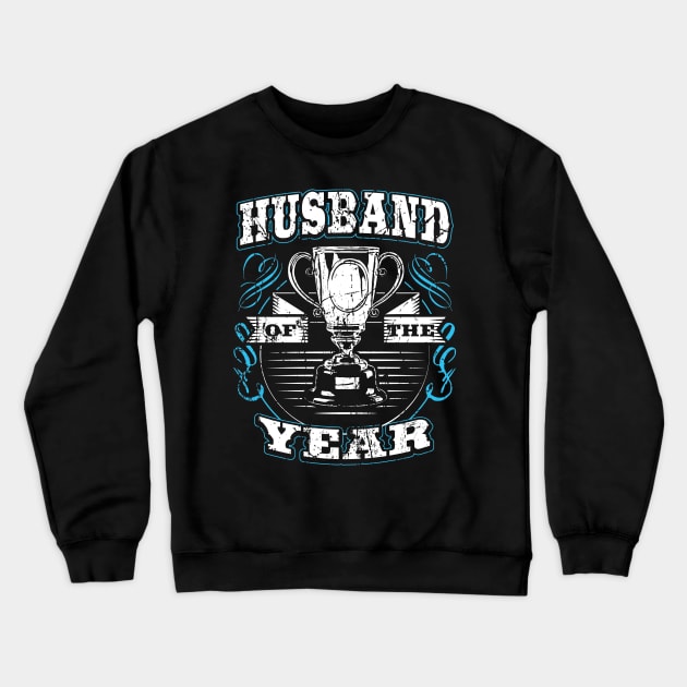 Cotton second anniversary gift for husband, Husband of the year Crewneck Sweatshirt by Teezer79